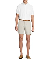 Cremieux Blue Label Solid Oxford Supima Cotton Short Sleeve Woven Shirt