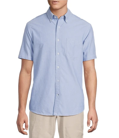Cremieux Blue Label Solid Oxford Supima Cotton Short Sleeve Woven Shirt