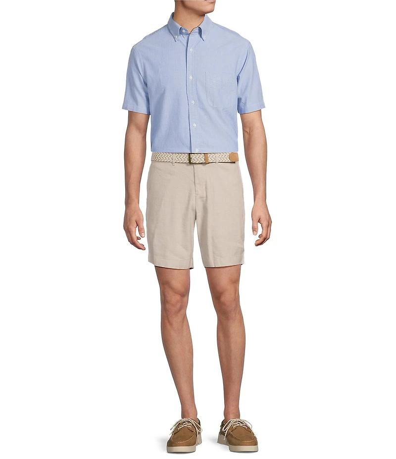 Cremieux Blue Label Solid Oxford Supima Cotton Short Sleeve Woven Shirt