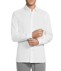Cremieux Blue Label Solid Seersucker Performance Long Sleeve Woven Shirt