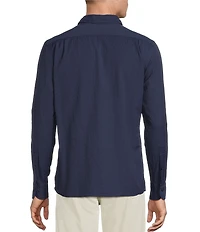 Cremieux Blue Label Solid Seersucker Performance Long Sleeve Woven Shirt