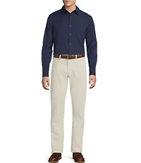 Cremieux Blue Label Solid Seersucker Performance Long Sleeve Woven Shirt