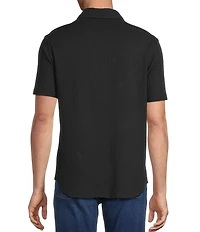 Cremieux Blue Label Solid Seersucker Short Sleeve Button Front Shirt