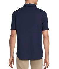 Cremieux Blue Label Solid Seersucker Short Sleeve Button Front Shirt
