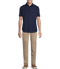 Cremieux Blue Label Solid Seersucker Short Sleeve Button Front Shirt