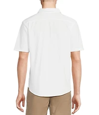 Cremieux Blue Label Solid Seersucker Short Sleeve Coatfront Shirt