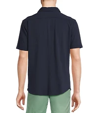 Cremieux Blue Label Solid Seersucker Short Sleeve Coatfront Shirt