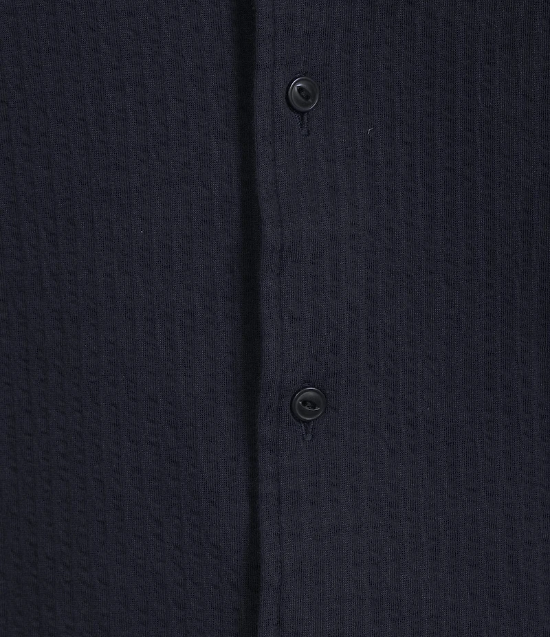 Cremieux Blue Label Solid Seersucker Short Sleeve Coatfront Shirt