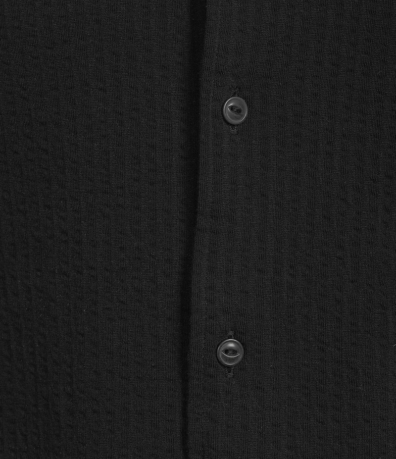 Cremieux Blue Label Solid Seersucker Short Sleeve Coatfront Shirt