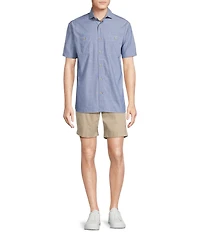 Cremieux Blue Label Solid Cotton Slub Short Sleeve Woven Shirt