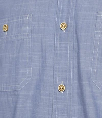 Cremieux Blue Label Solid Cotton Slub Short Sleeve Woven Shirt