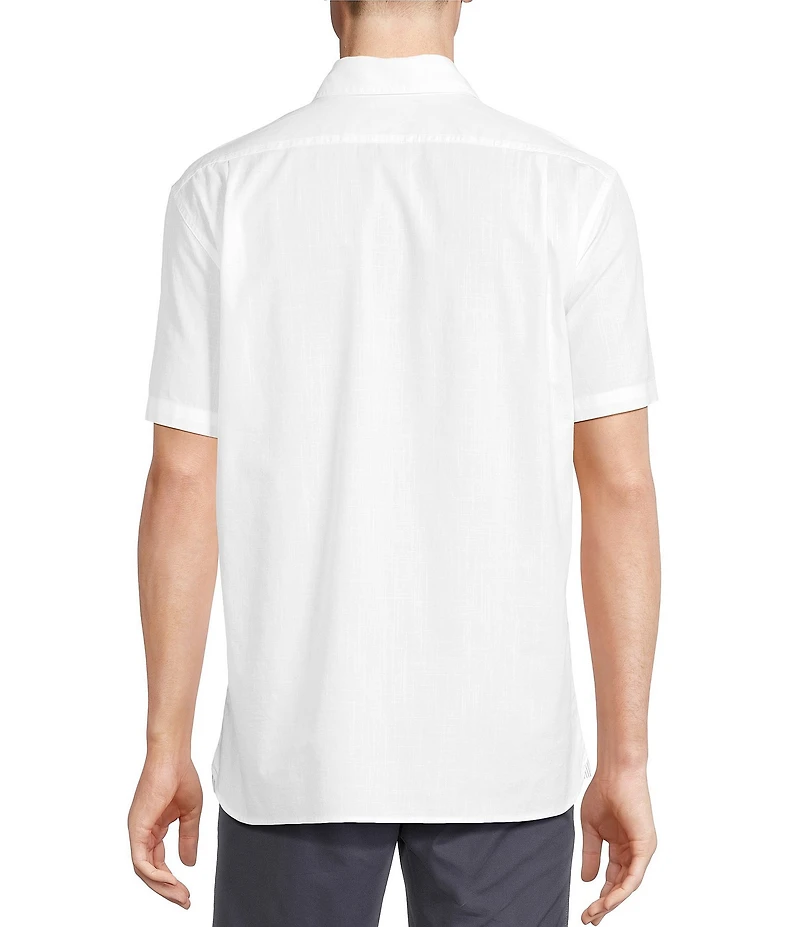 Cremieux Blue Label Solid Cotton Slub Short Sleeve Woven Shirt