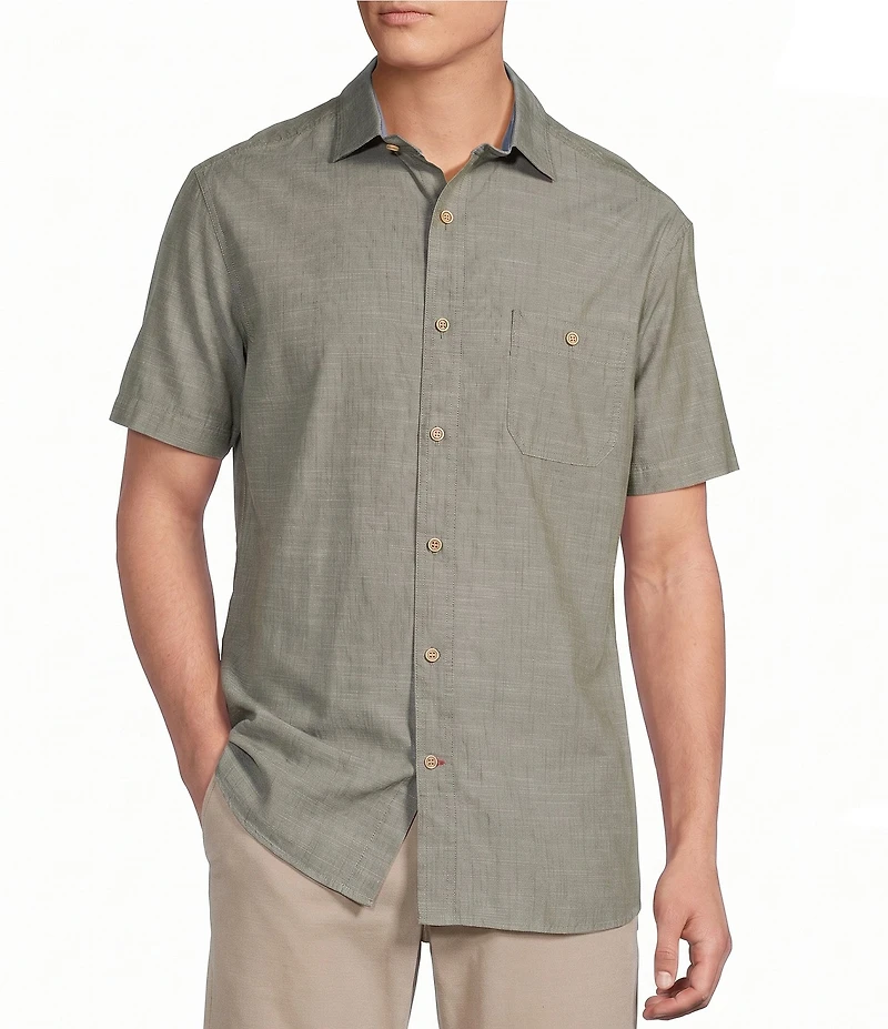 Cremieux Blue Label Solid Short Sleeve Woven Shirt