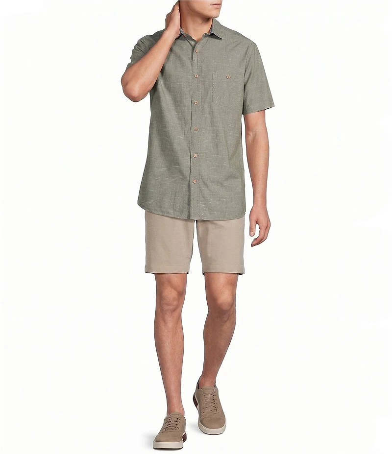 Cremieux Blue Label Solid Short Sleeve Woven Shirt