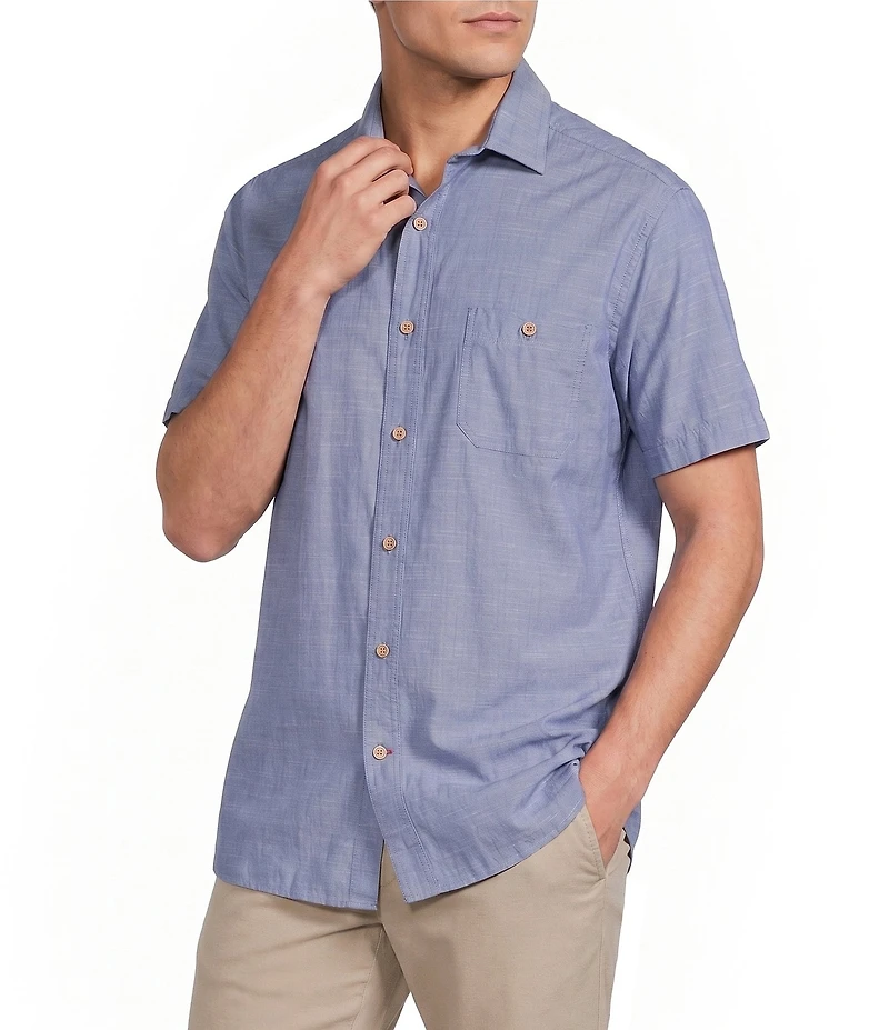 Cremieux Blue Label Solid Short Sleeve Woven Shirt