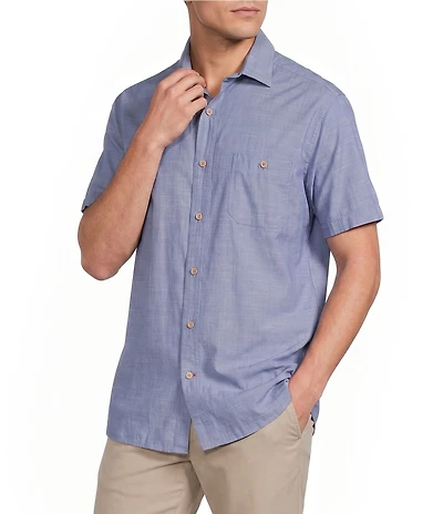 Cremieux Blue Label Solid Short Sleeve Woven Shirt