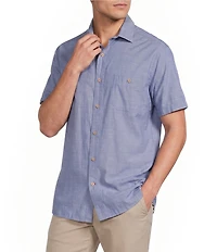 Cremieux Blue Label Solid Short Sleeve Woven Shirt