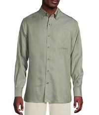 Cremieux Blue Label Solid Twill Long Sleeve Woven Shirt