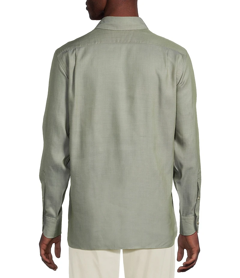 Cremieux Blue Label Solid Twill Long Sleeve Woven Shirt