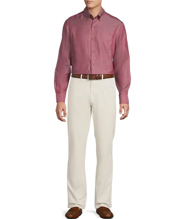 Cremieux Blue Label Solid Twill Long Sleeve Woven Shirt
