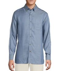 Cremieux Blue Label Solid Twill Long Sleeve Woven Shirt