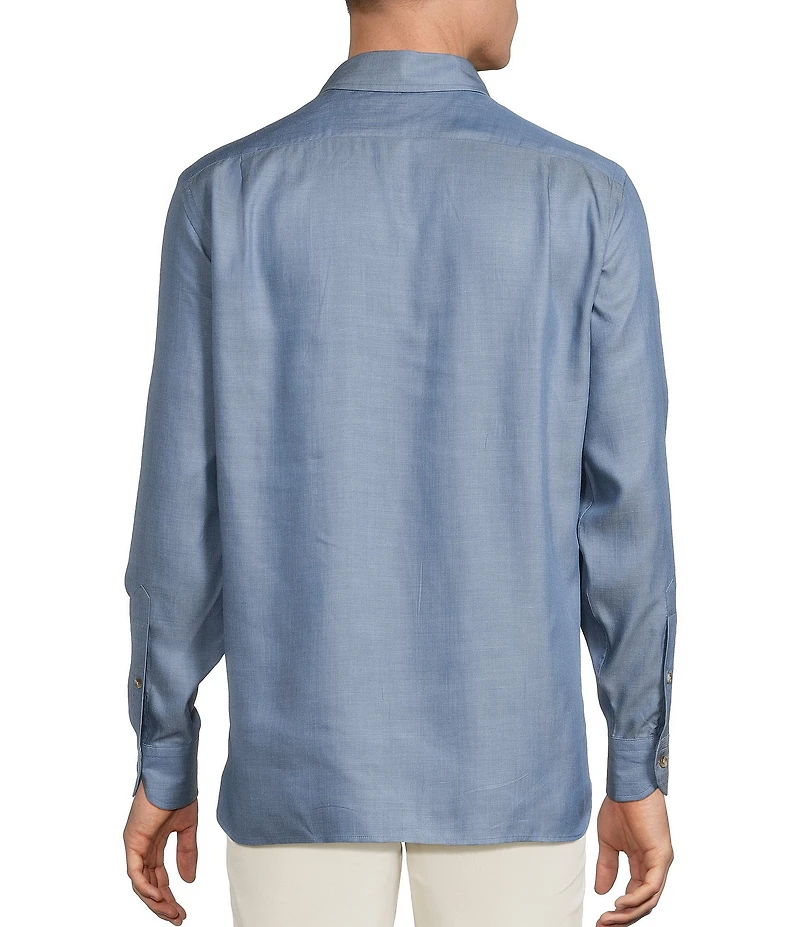 Cremieux Blue Label Solid Twill Long Sleeve Woven Shirt