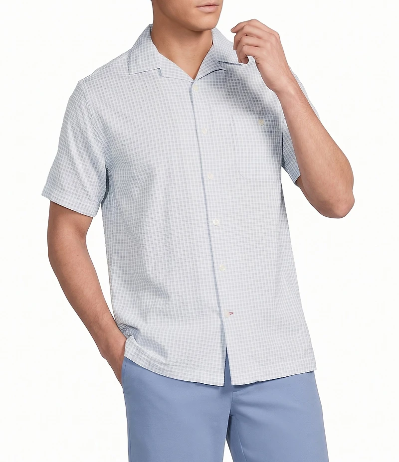 Cremieux Blue Label St. Barts Collection Check Short Sleeve Woven Camp Shirt