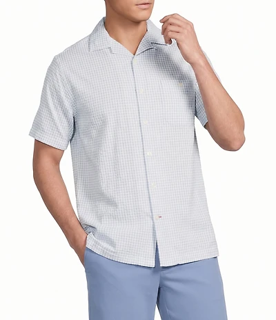 Cremieux Blue Label St. Barts Collection Check Short Sleeve Woven Camp Shirt