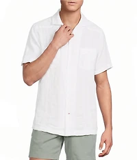 Cremieux Blue Label St. Barts Collection Embordered Short Sleeve Woven Camp Shirt