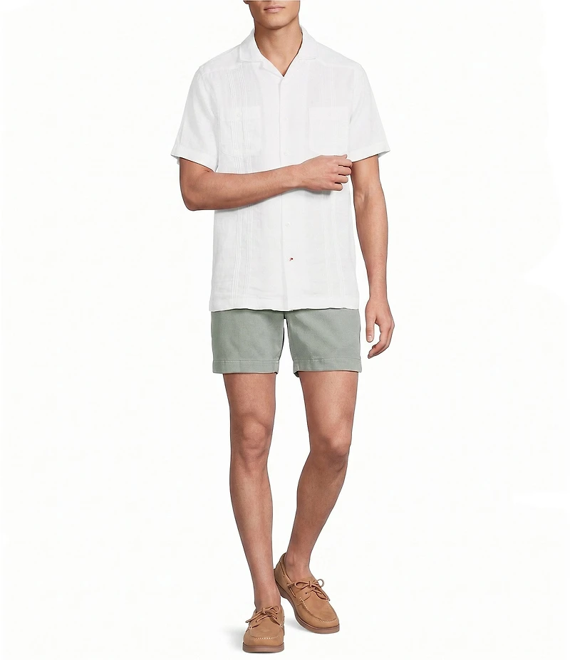 Cremieux Blue Label St. Barts Collection Embordered Short Sleeve Woven Camp Shirt