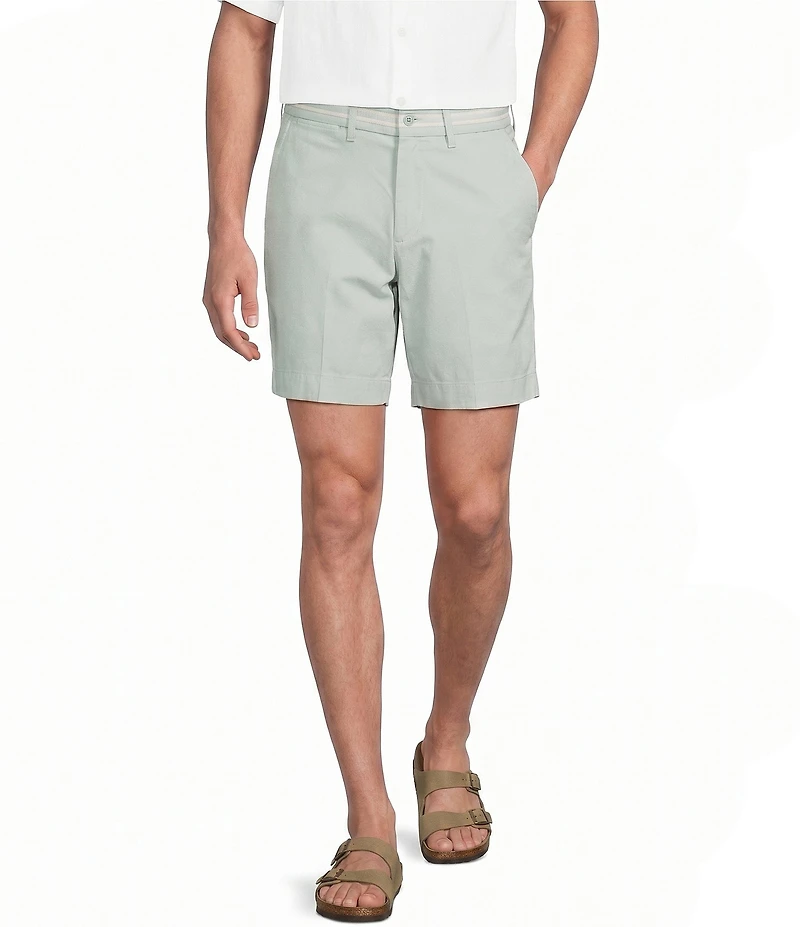 Cremieux Blue Label St. Barts Collection Flat Front Solid CMX 7#double; Inseam Shorts