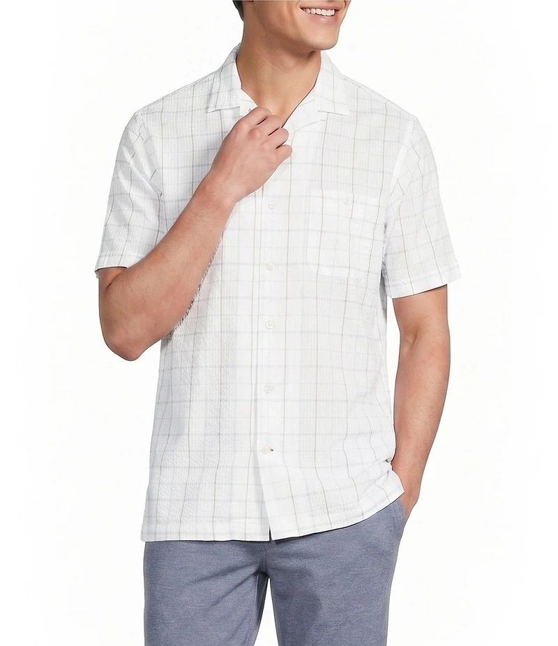 Cremieux Blue Label St. Barts Collection Plaid Short Sleeve Woven Camp Shirt