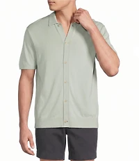 Cremieux Blue Label St. Barts Collection Short Sleeve Coat Front Sweater Shirt