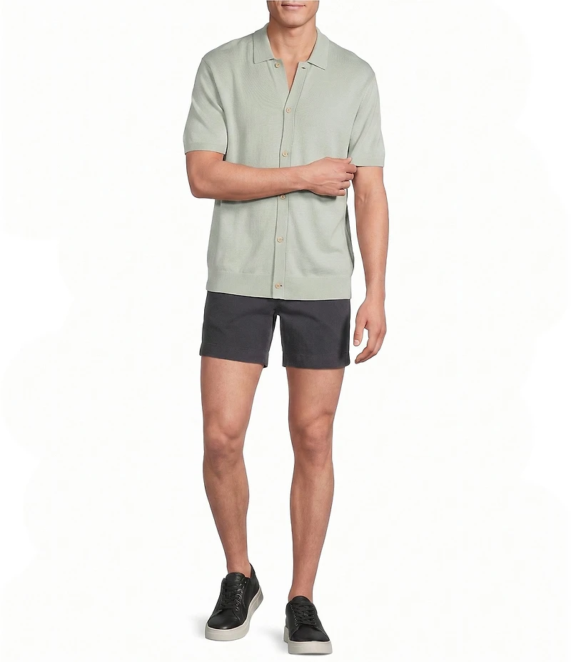 Cremieux Blue Label St. Barts Collection Short Sleeve Coat Front Sweater Shirt