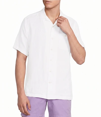 Cremieux Blue Label St. Barts Collection Solid Short Sleeve Woven Camp Shirt