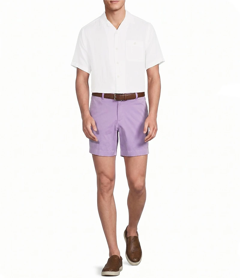 Cremieux Blue Label St. Barts Collection Solid Short Sleeve Woven Camp Shirt