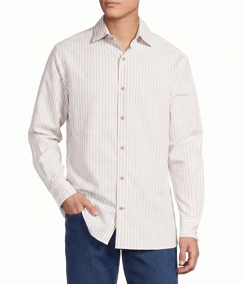Cremieux Blue Label St. Barts Collection Stripe Long Sleeve Woven Shirt