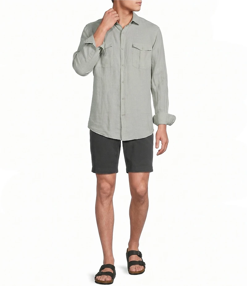 Cremieux Blue Label St. Barts Solid Linen Long Sleeve Woven Shirt