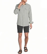 Cremieux Blue Label St. Barts Solid Linen Long Sleeve Woven Shirt