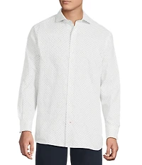 Cremieux Blue Label St. Moritz Collection Fleur De Lis Long Sleeve Woven Shirt