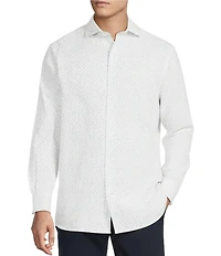 Cremieux Blue Label St. Moritz Collection Fleur De Lis Long Sleeve Woven Shirt