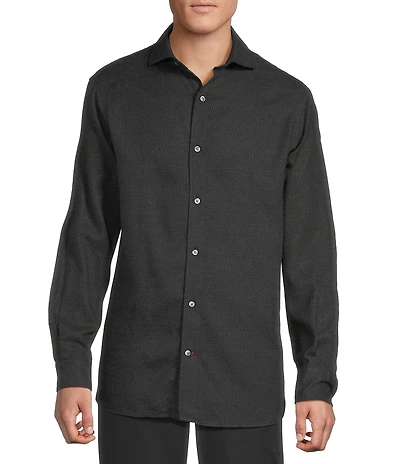 Cremieux Blue Label St. Moritz Collection Glen Plaid Long Sleeve Woven Shirt