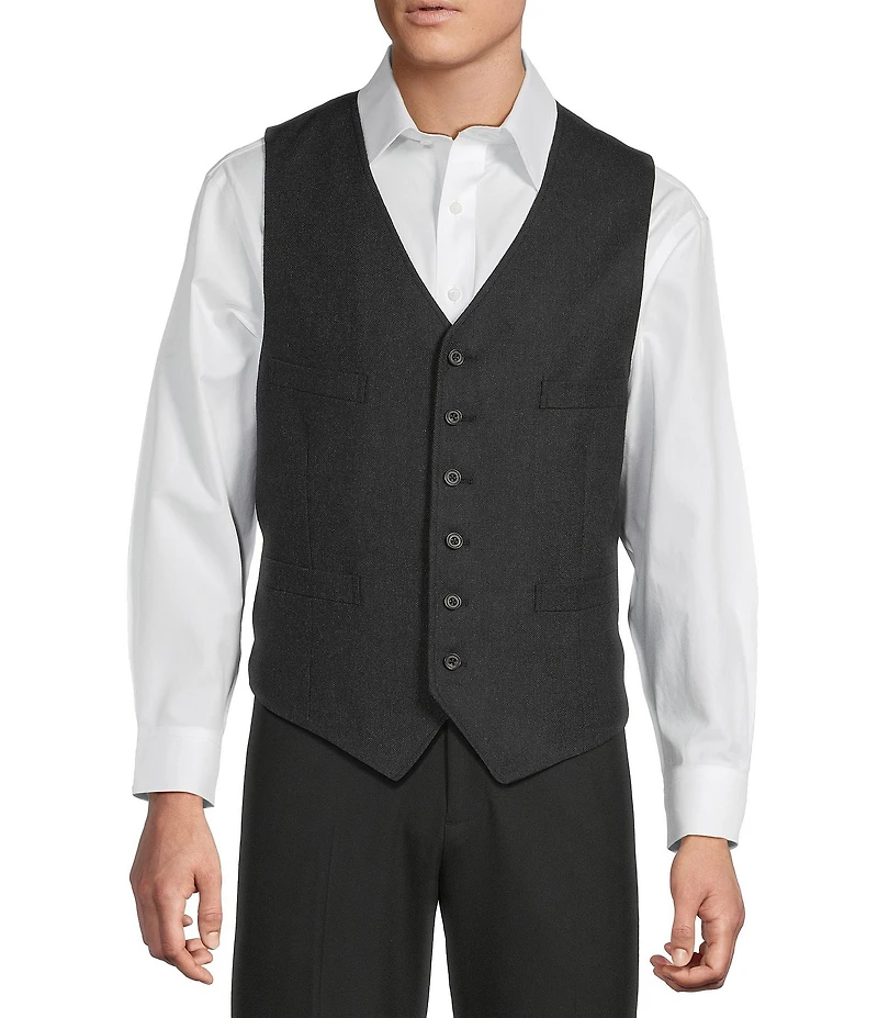 Cremieux Blue Label St. Moritz Collection Herringbone Vest