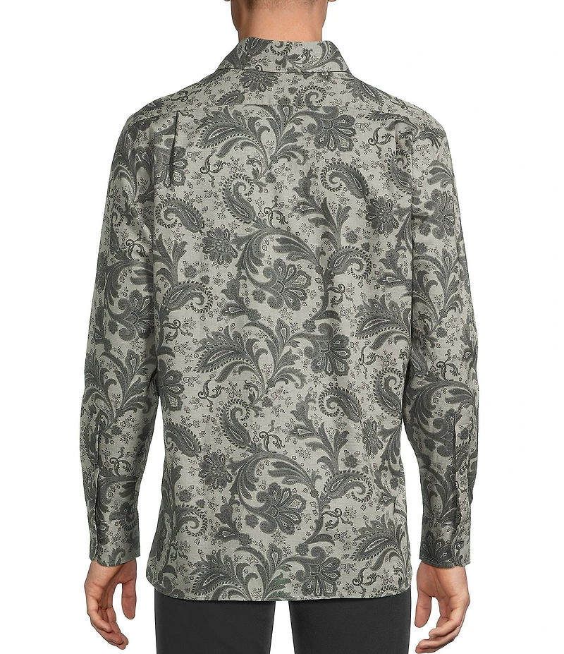 Cremieux Blue Label St. Moritz Collection Paisley Long Sleeve Woven Shirt