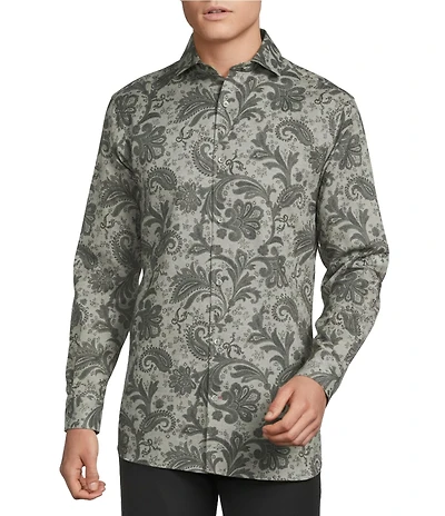 Cremieux Blue Label St. Moritz Collection Paisley Long Sleeve Woven Shirt
