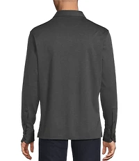 Cremieux Blue Label St. Moritz Collection Printed Interlock Polo Long Sleeve Knit Shirt