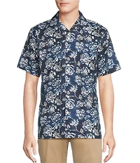 Cremieux Blue Label St. Tropez Collection Floral Print Short Sleeve Woven Camp Shirt