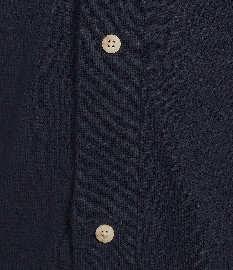 Cremieux Blue Label St. Tropez Collection Solid Short Sleeve Coat Front Sweater
