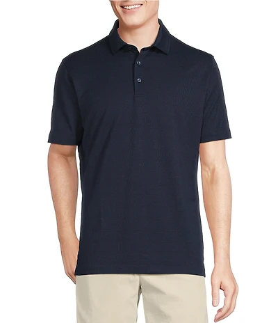 Cremieux Blue Label St. Tropez Collection Short Sleeve Solid Tonal Stripe Polo Shirt