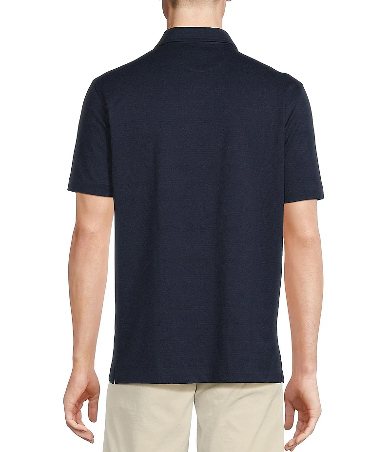 Cremieux Blue Label St. Tropez Collection Short Sleeve Solid Tonal Stripe Polo Shirt